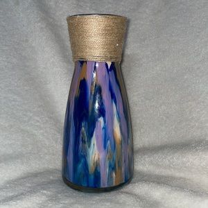 Hand-painted glass vase